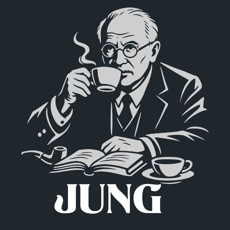 Carl Gustav Jung trinkt einen Kaffeeportarit