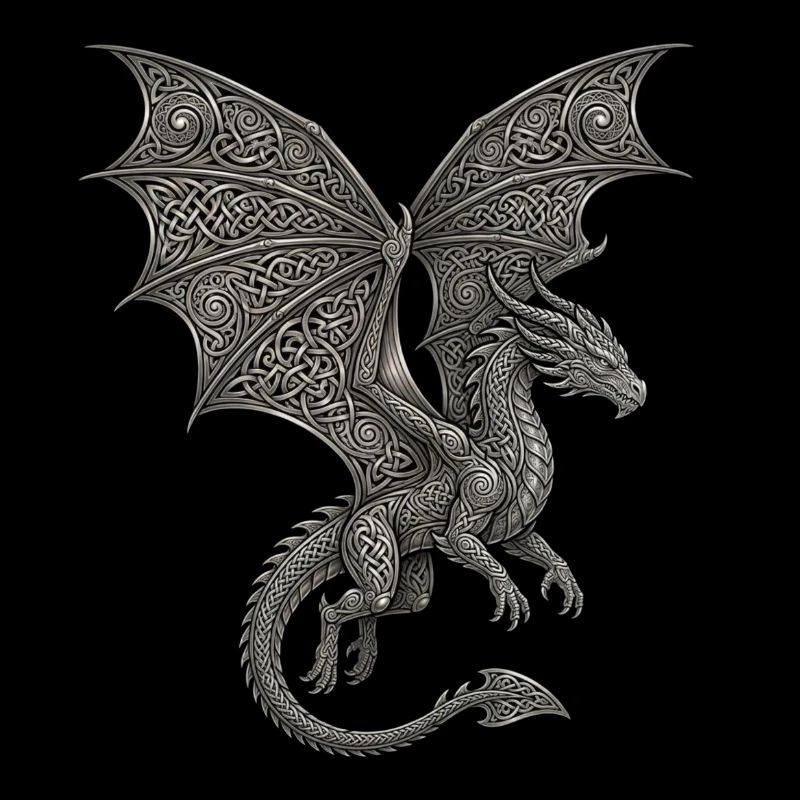 Drache Edles keltisches Knotenmuster 