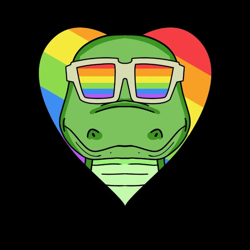 LGBT Tier Krokodile Regenbogen Herz