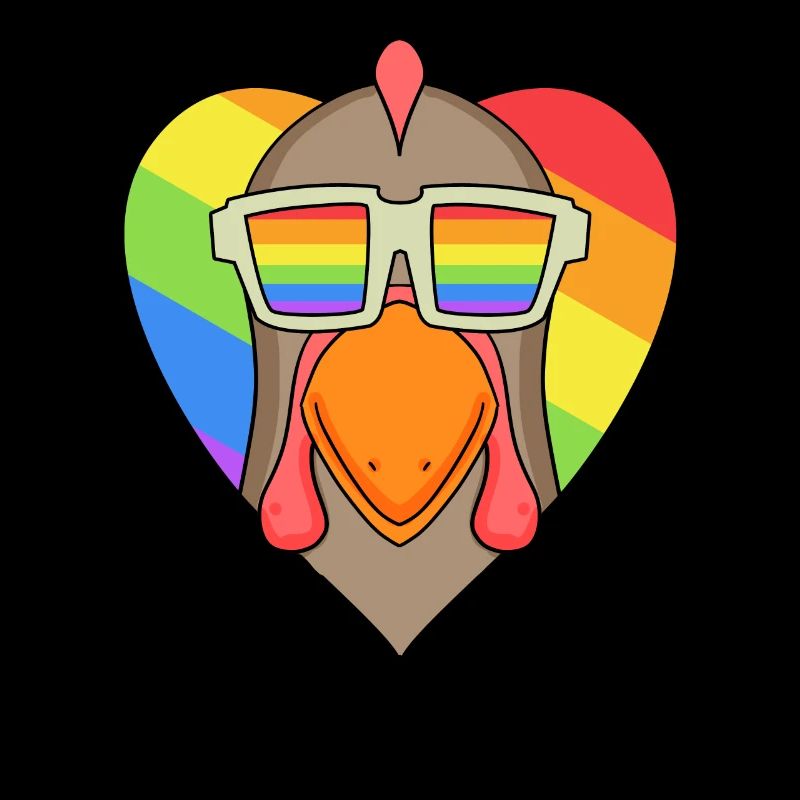 LGBT Tier Huhn Regenbogen Herz
