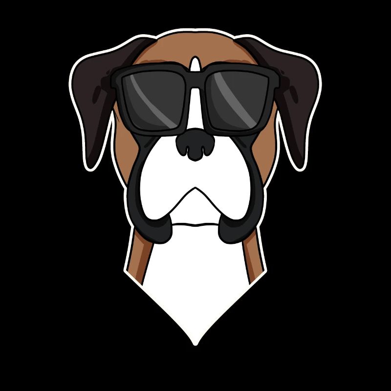 Deutscher Boxer Hund mit Sonnenbrille