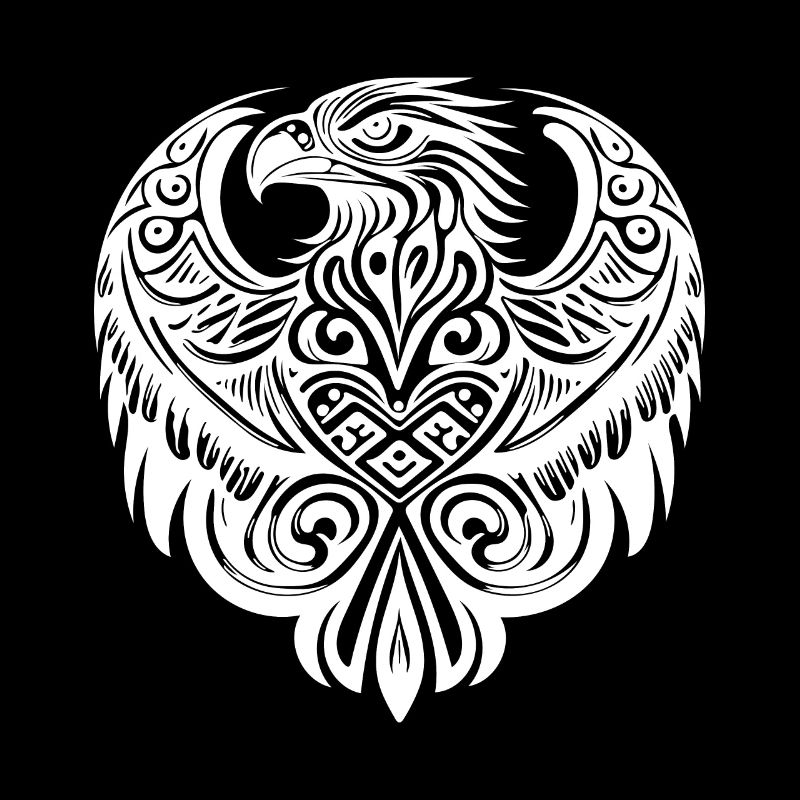 Logo Eagle Head dans le style Tattoo Cartoon