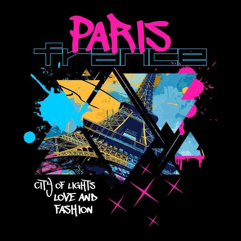 Paris, France, City, Skyline, Eiffel Tower, Graffiti