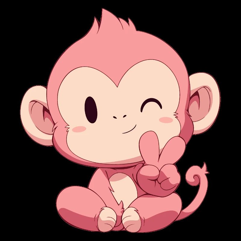 Petit Singe Rose Paix