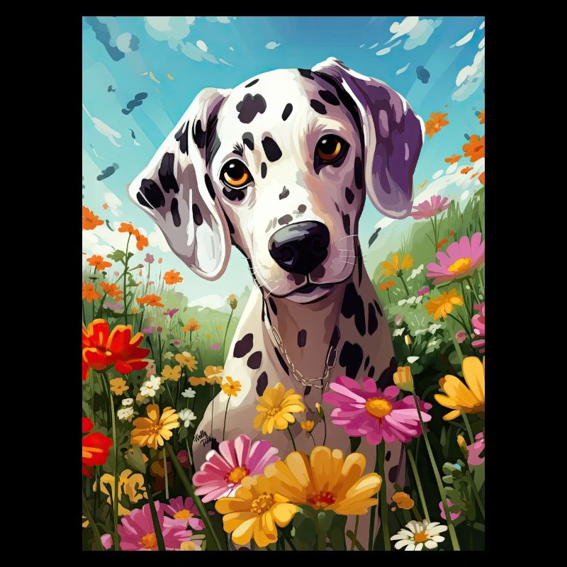 dalmatien mignon en fleurs