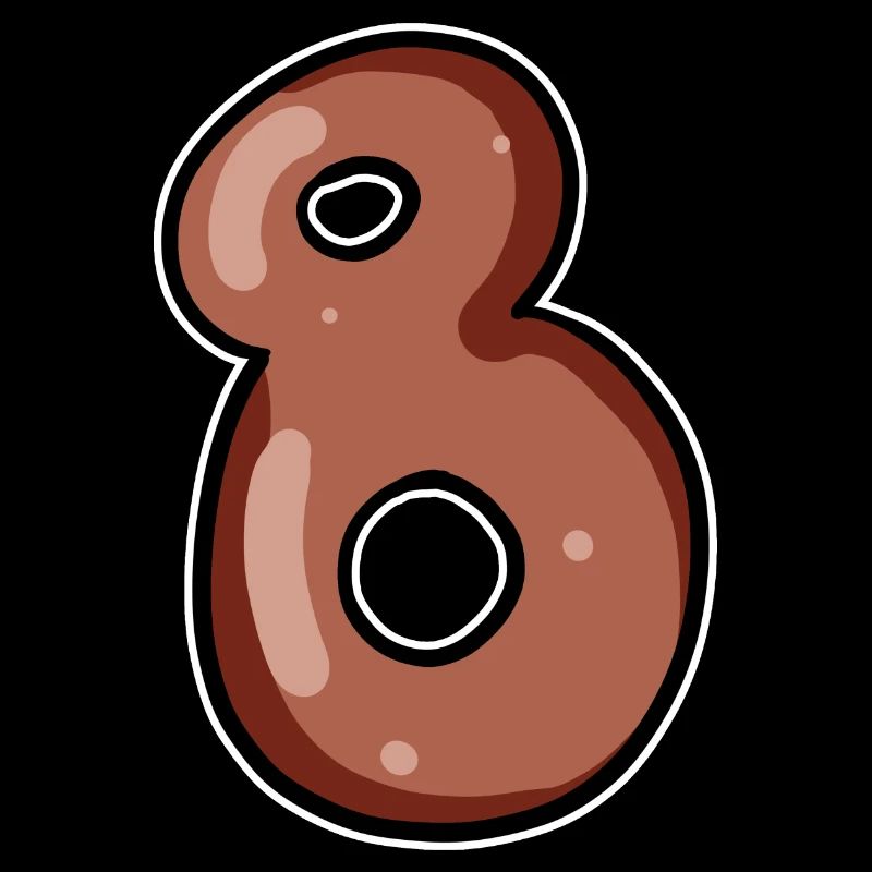 Numéro 8 Numéro Huit Motif Marron