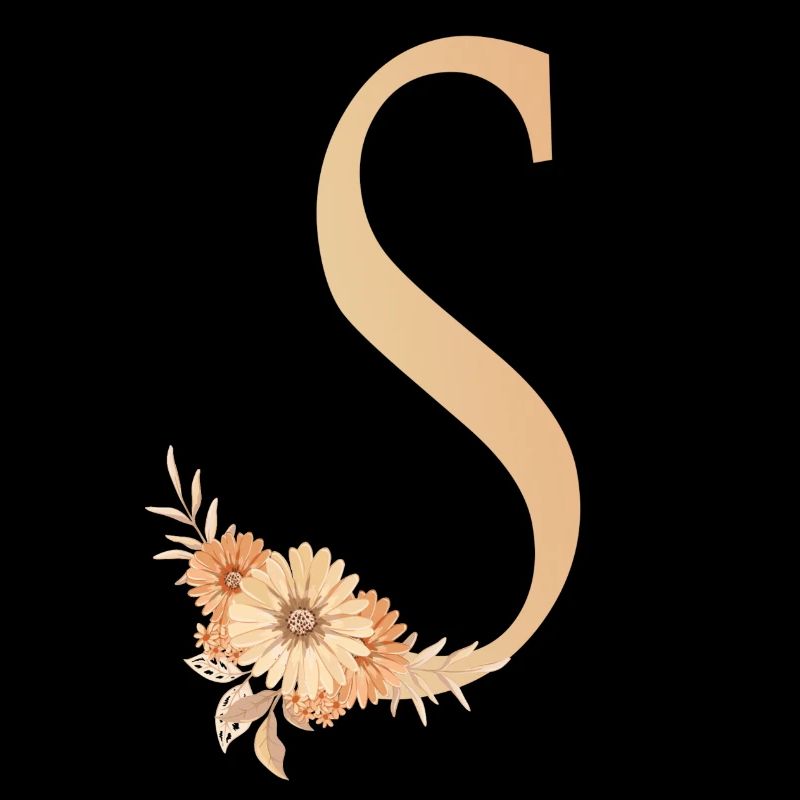 Buchstabe S mit Blumen