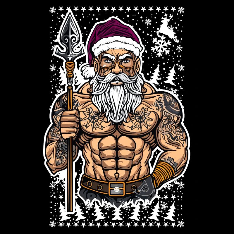06 Böser Weihnachtsmann Mann Schneeflocken