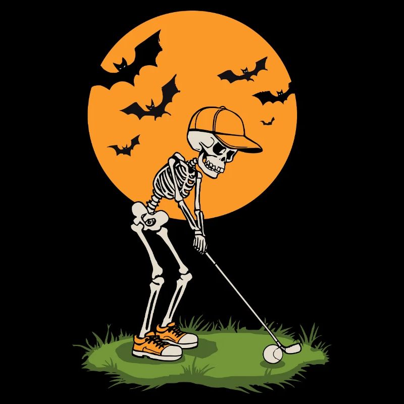 Skeleton Golf bei Mondschein