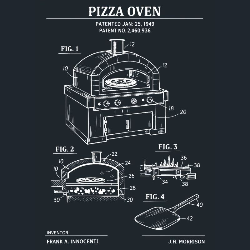 Pizzaofen-Patentblaupause