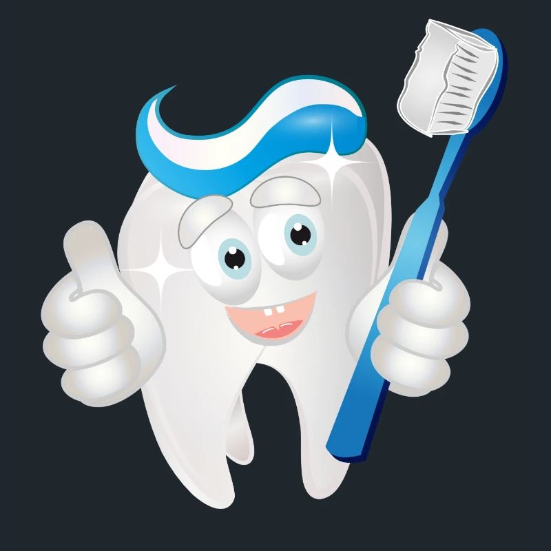 radiant white tooth with toothpaste as a comic