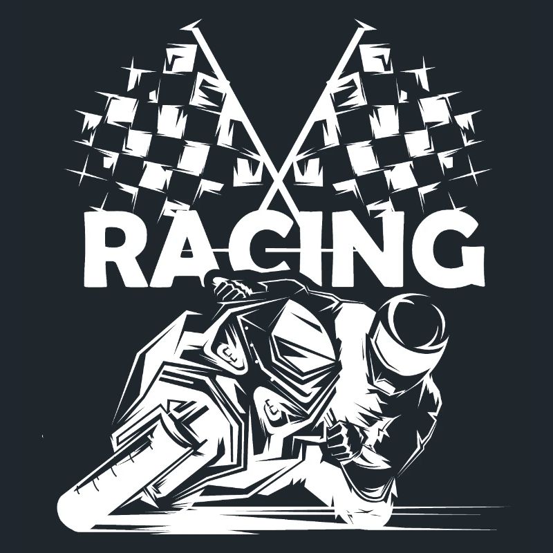 Symbole de course de moto Drapeau à damier Logo de piste de course