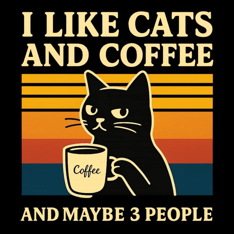 Retro Humor Ich mag Katzen & Kaffee Stubentiger