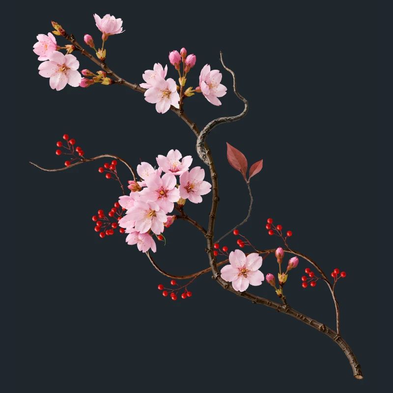Fleur de cerisier de Sakura dans le style zen ikebana