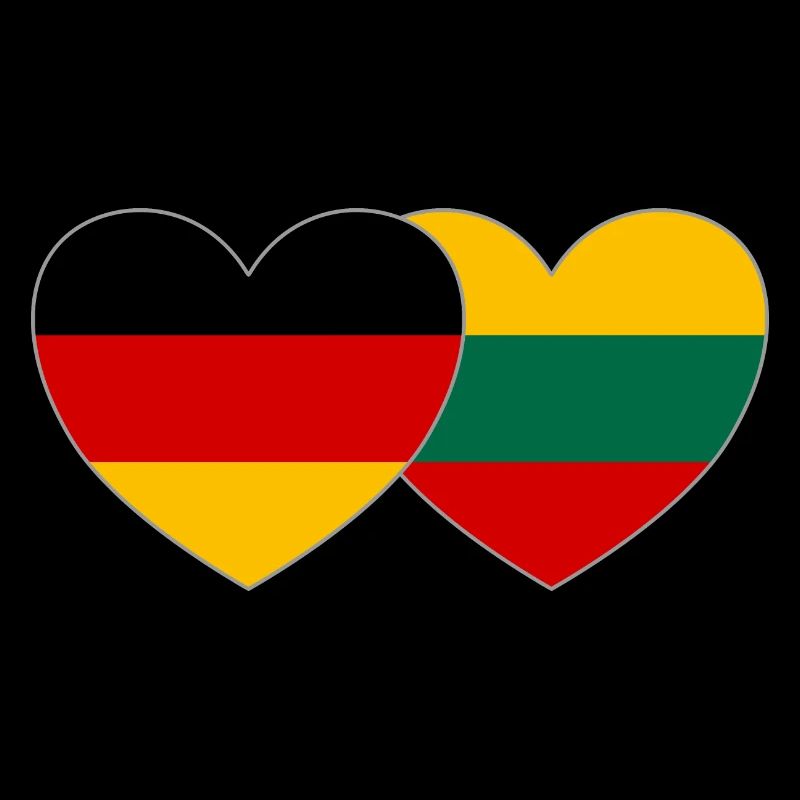 Germany Lithuania Flag Heart