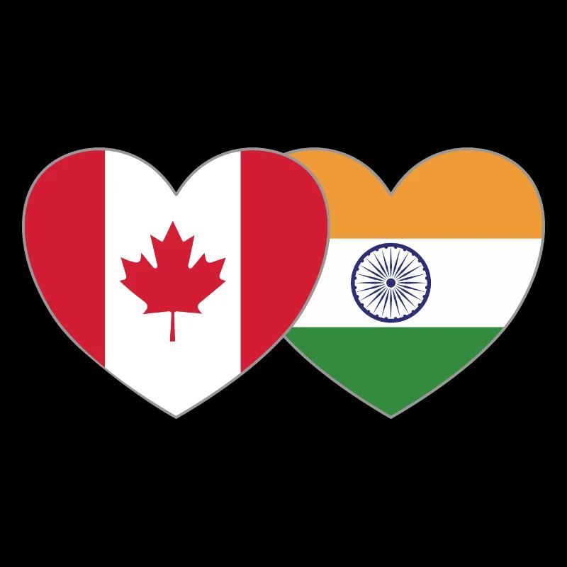 Kanada Indien Flagge Herz