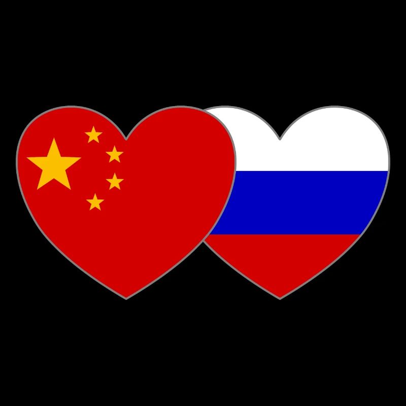 Chine Russie Drapeau Cœur