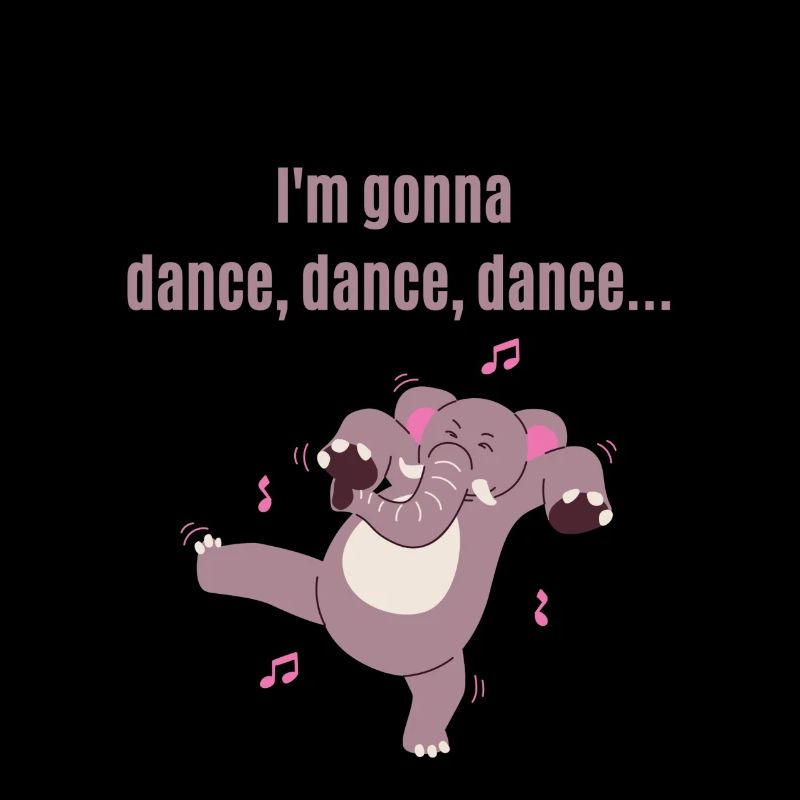 Fasching - Dance dance lustig tanzender Elefant