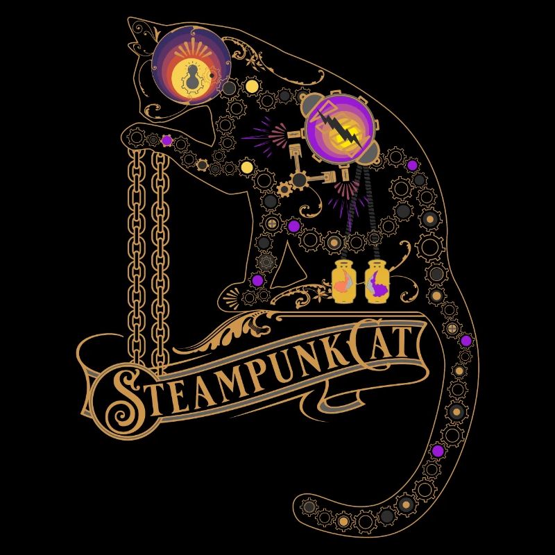 Steampunk Cat -Viktorianisches Steampunk Design