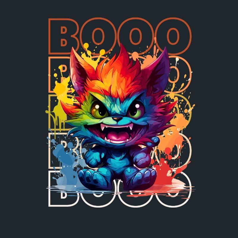 Chibi Roar & Booo! Whimsical Wolfman Tee!