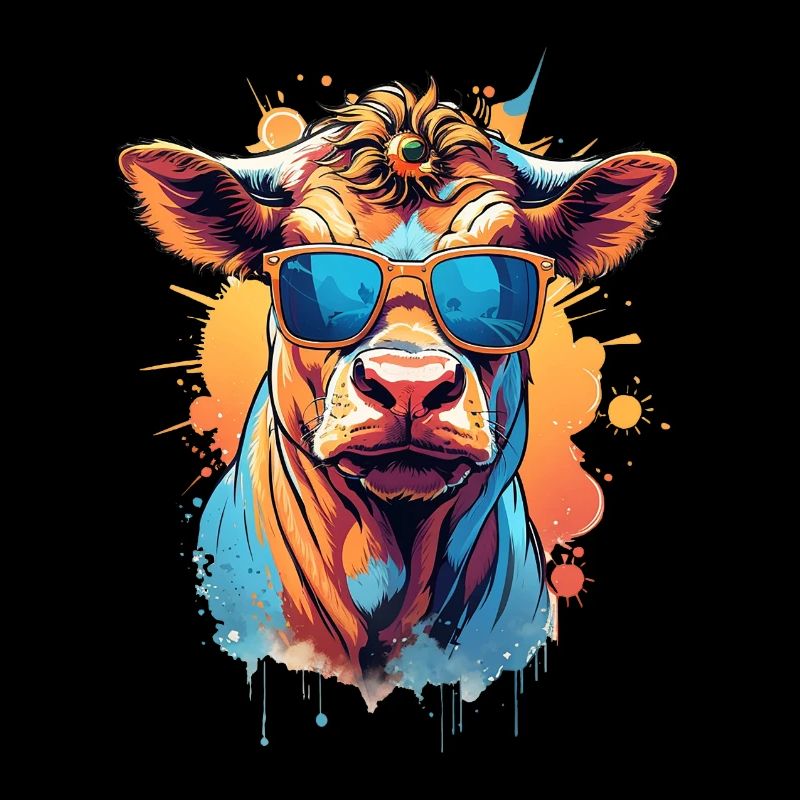 Cool Bull with Sunglasses