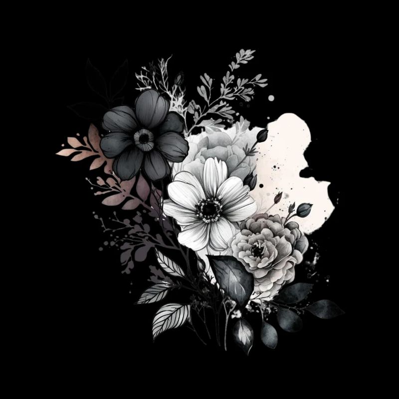 Schwarze und weiße Blume
