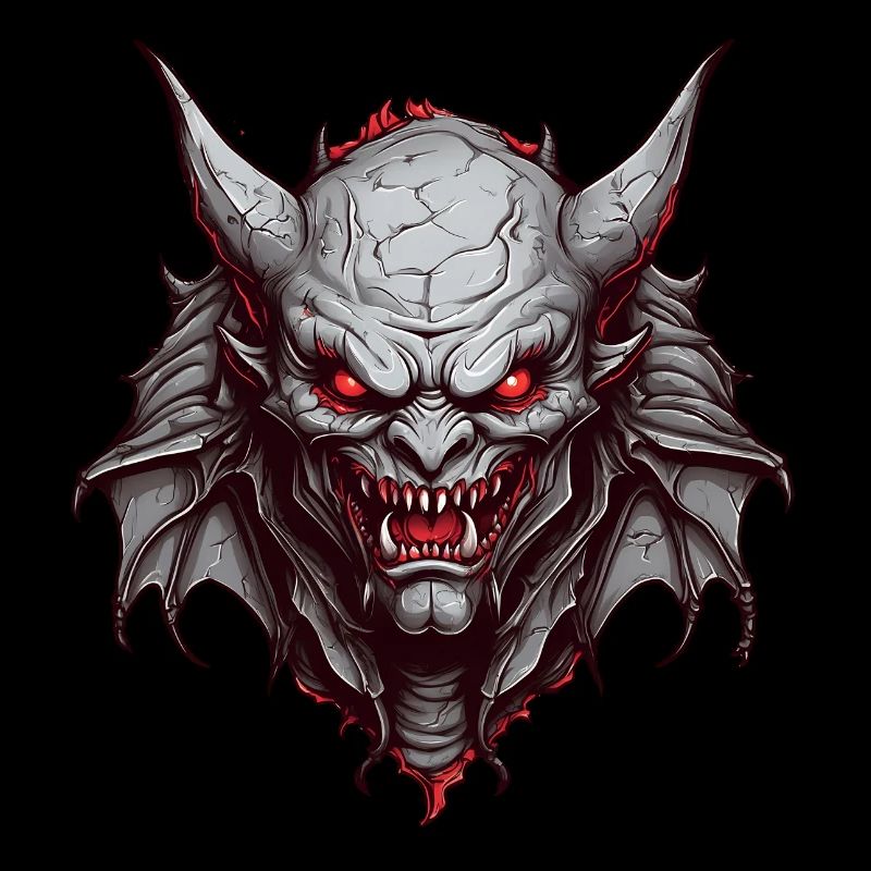 Evil demonic devil with red eyes
