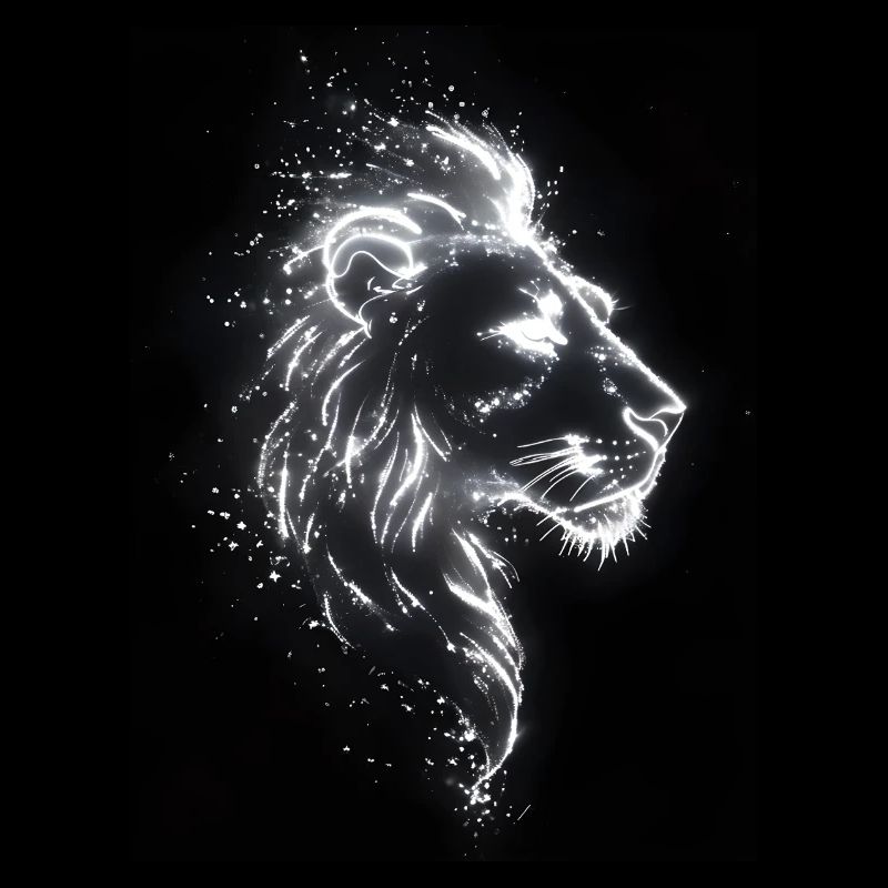 Löwe Silhouette Neon Geschenk