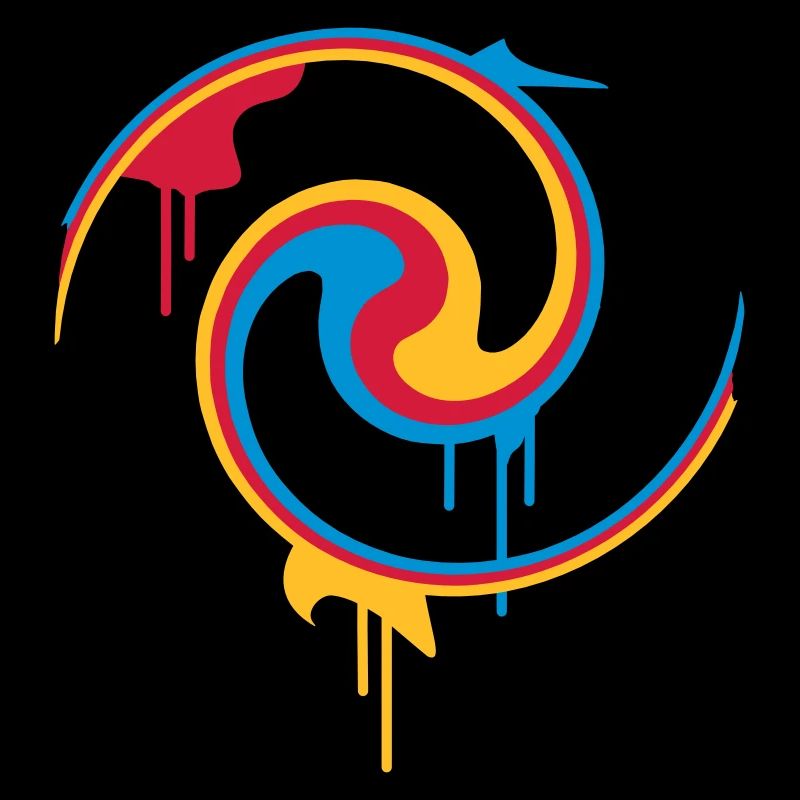 Bunte Farbspirale mit Graffiti-Stil