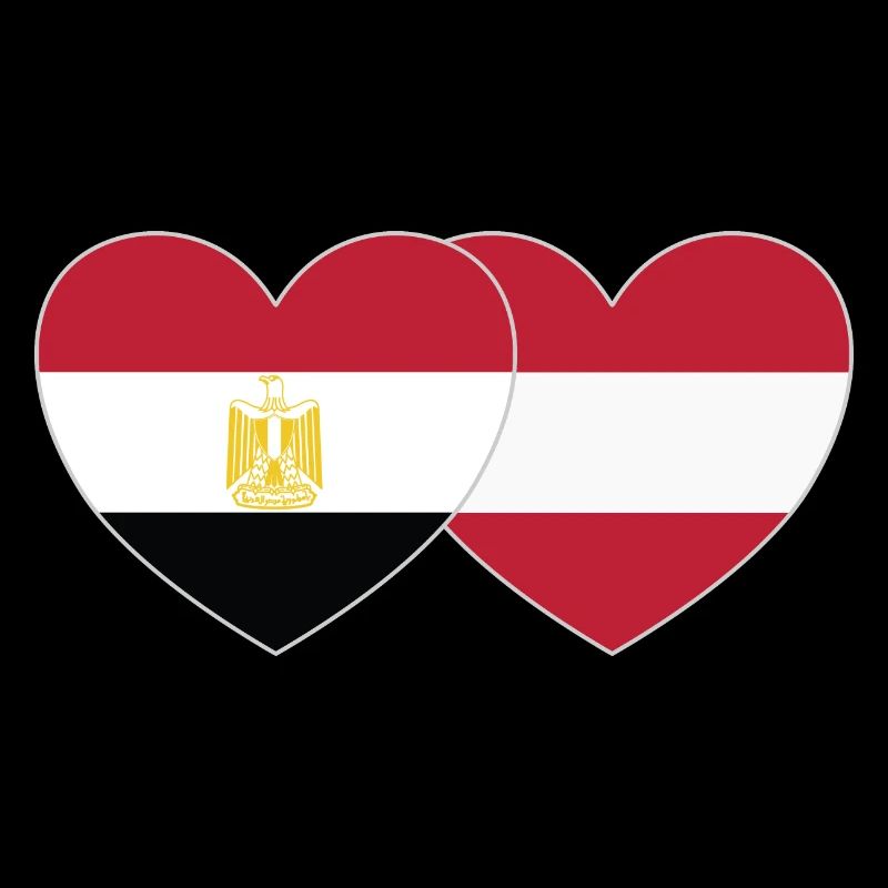 Egypte Autriche Drapeau Coeur