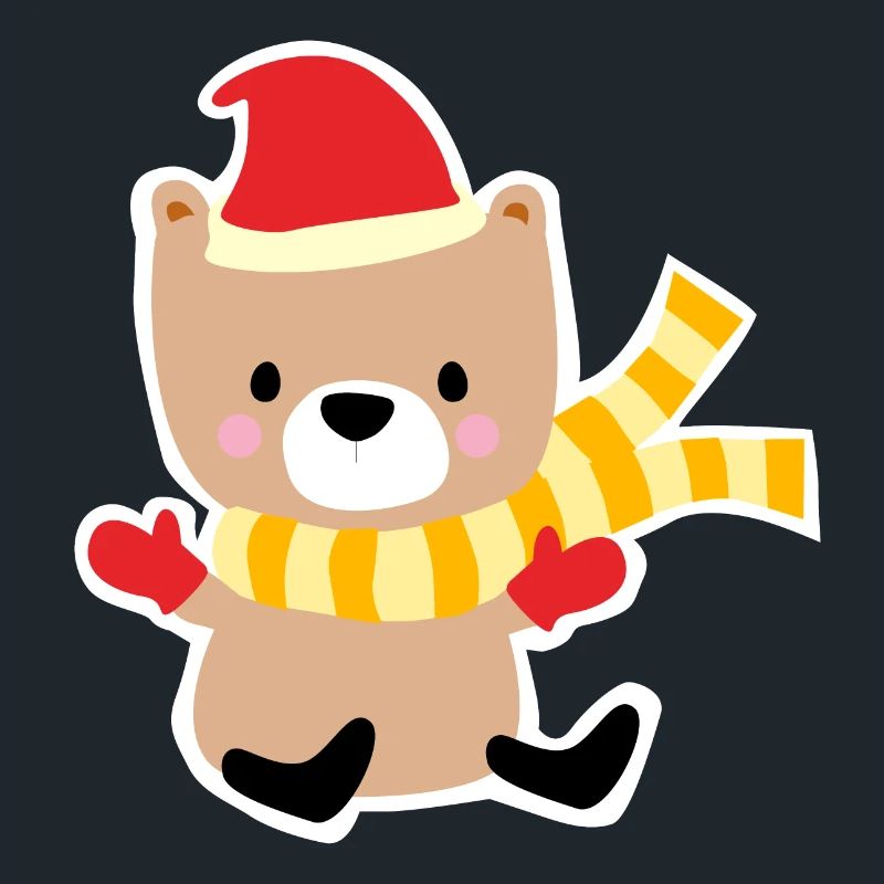 Winterbär mit Weihnachtshut