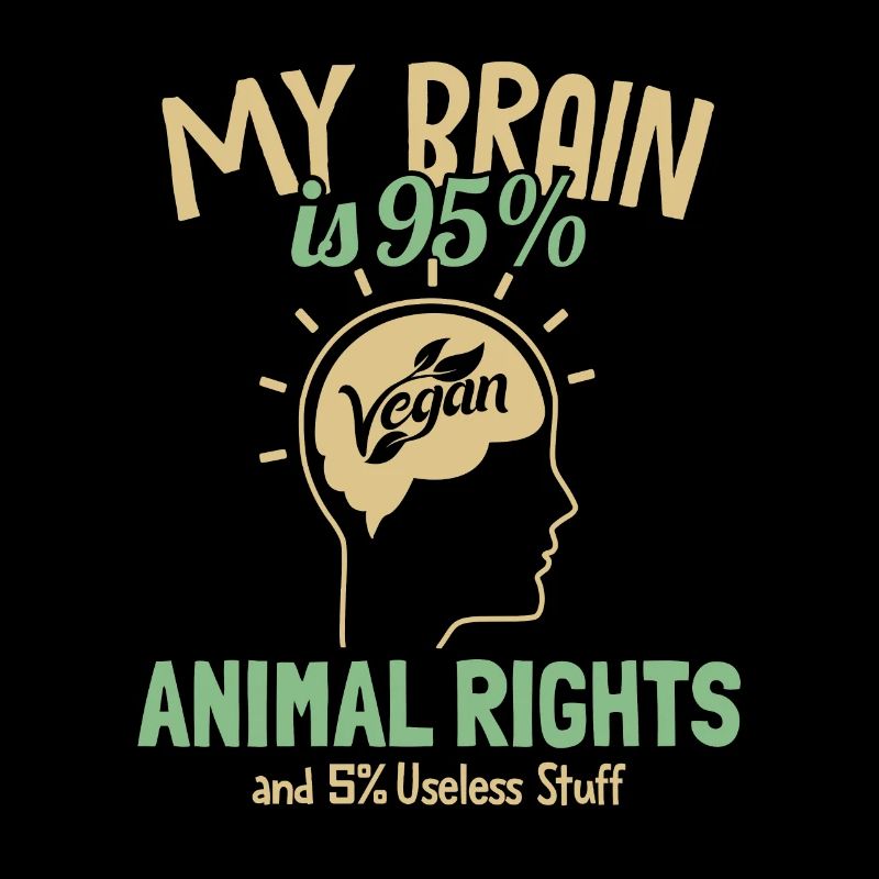 Mon cerveau est composé à 95% de végétaliens à base de plantes à base de droits des animaux
