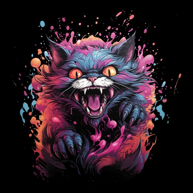 Evil kitty colorful