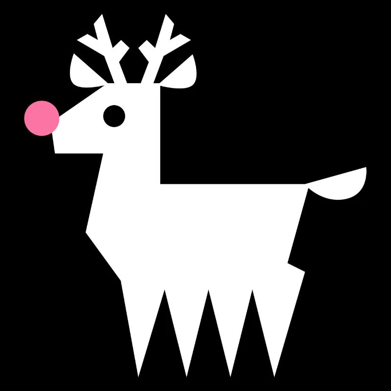 Renne Rudolf L blanc avec nez rose fluo