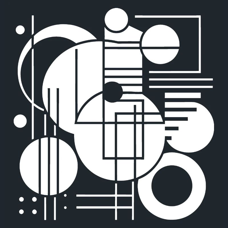 Geometric Black and White Pattern Print