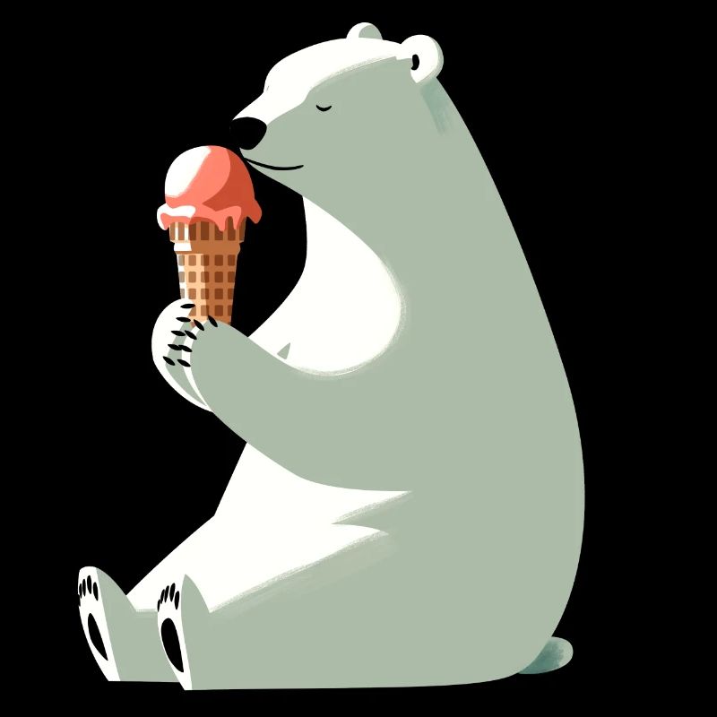 Eisbär mit Eis