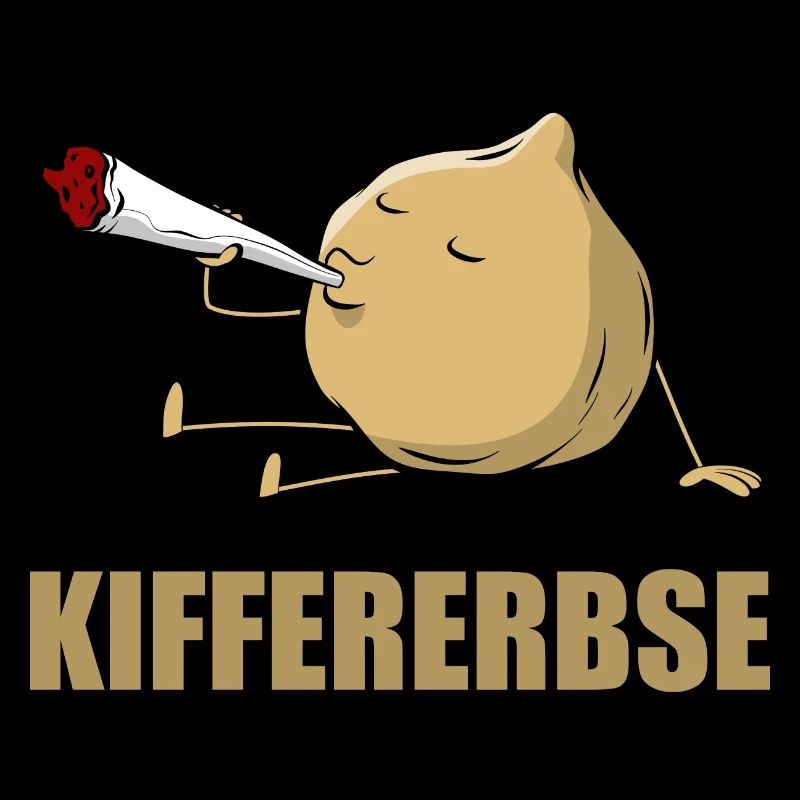 Kiffererbse - Kichererbse Wortspiel - Cartoon