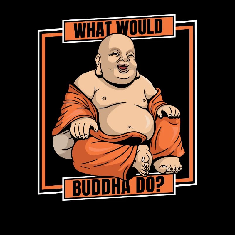 Was würde Buddha tun Buddhistische Symbolstatue