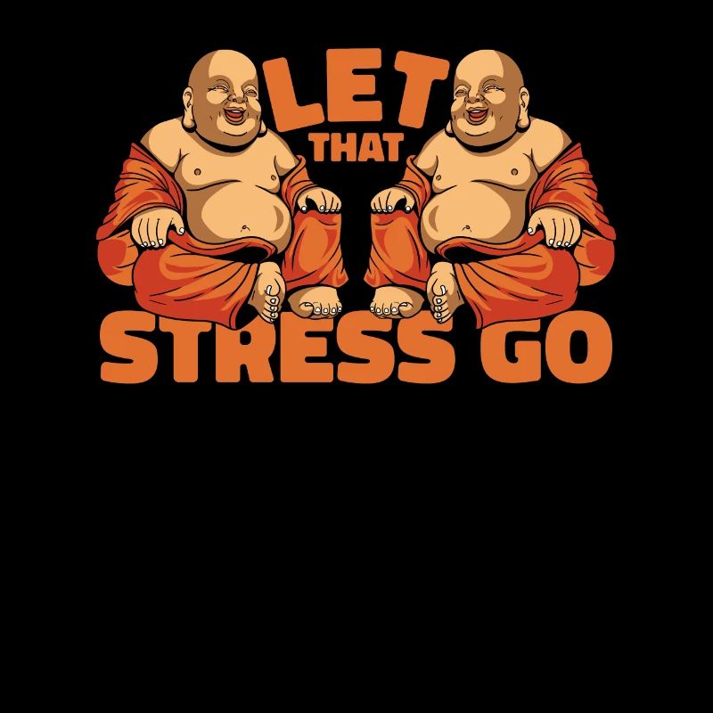 Let That Stress Go Buddhist Statue Symbol Priest
