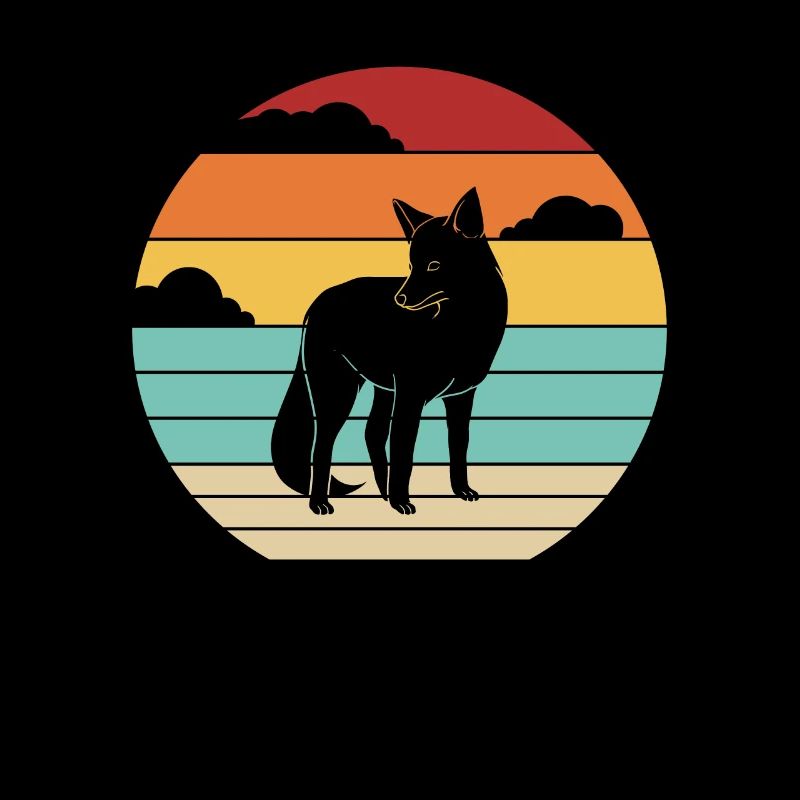 Retro Canidae Caninae Red Fox Fox Lover Fox