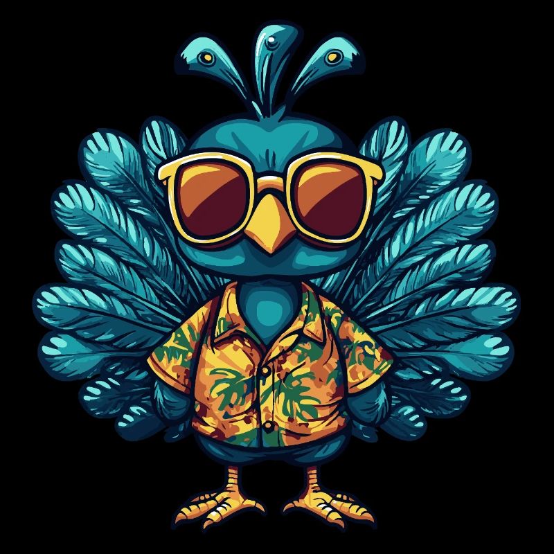 Peacock Bird Comic Funny Summer