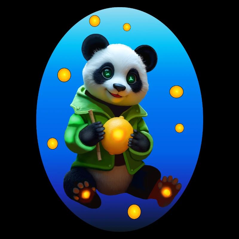 Cyber Panda With Neon Lemon