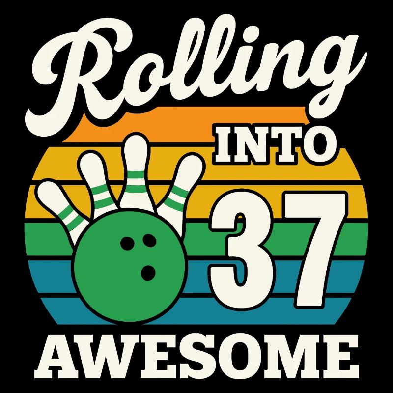 Bowling 37th Birthday Celebration Graphic