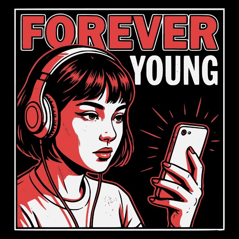Forever Young, Drôle Millennials Fun, Chemise, sac