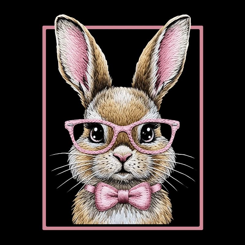 Petit lapin mignon avec des lunettes – Design de lapin drôle