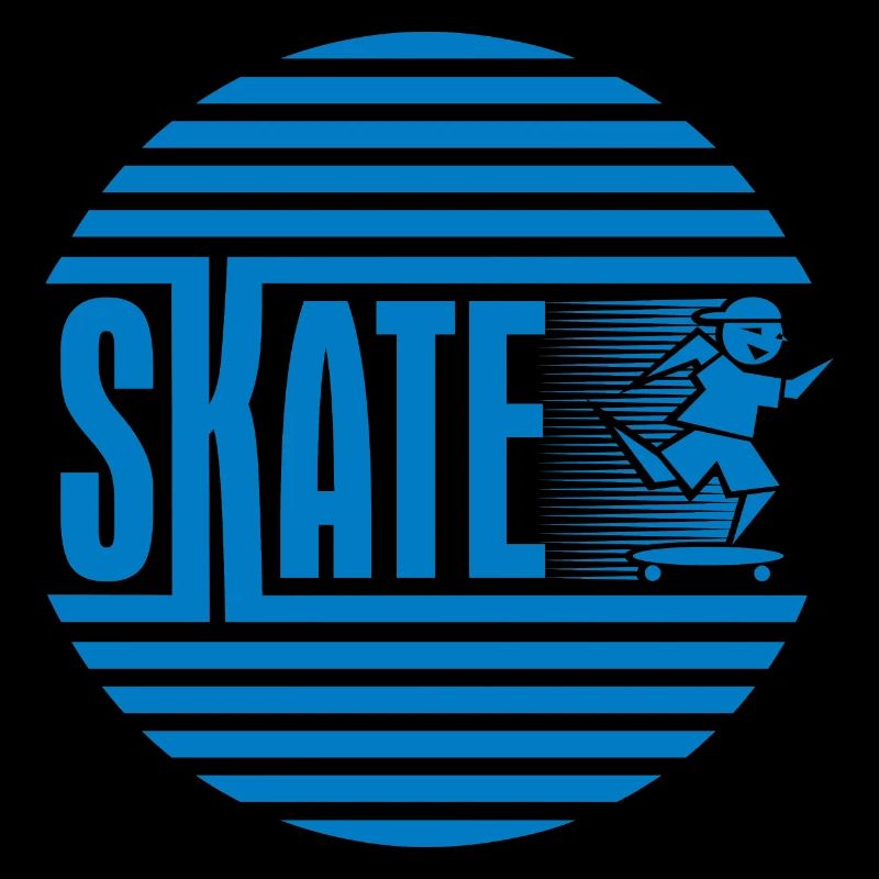 Patinage rétro rétro circulaire bleu