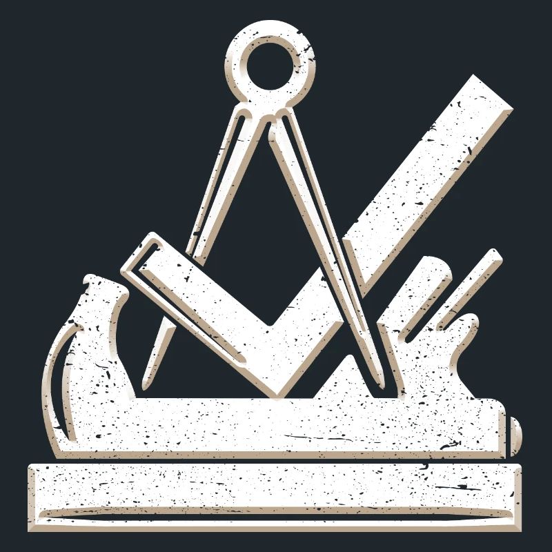 Carpenter et menuisier symbole de guilde 3D grunge utilisé
