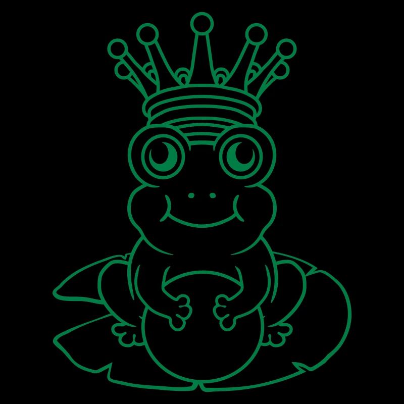 Comic Frog King est assis nénuphar