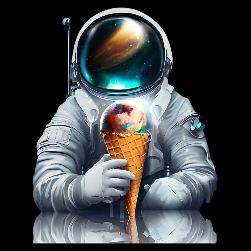 Astronaute de la crème glacée gaufre