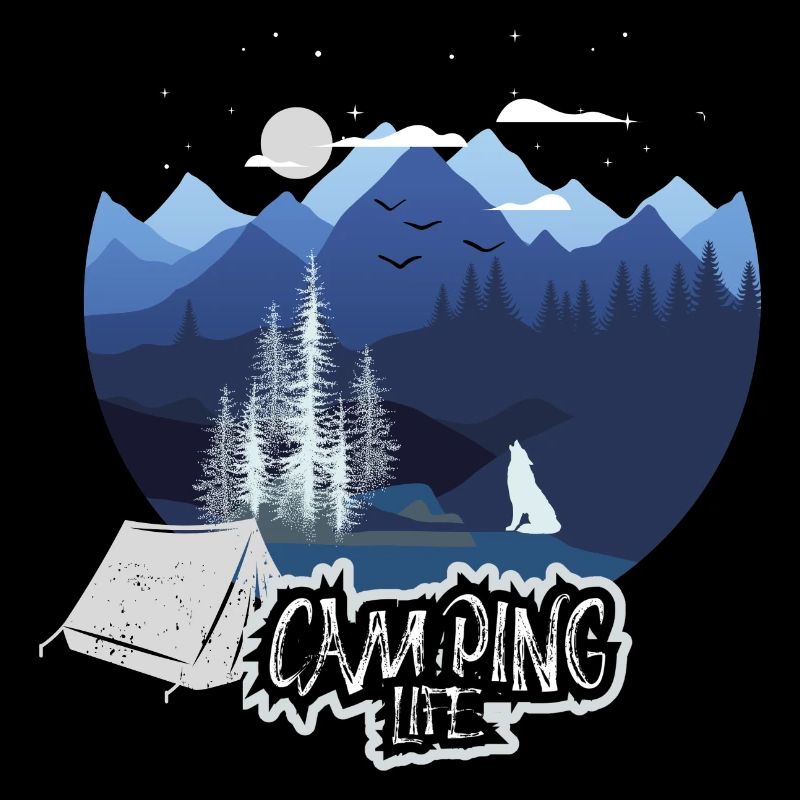 Camping Life Mountain Night